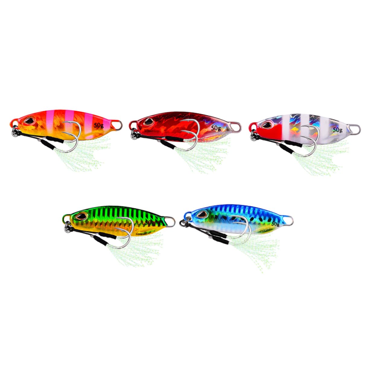 Toddmomy 5 Pezzi Esche da Pesca Metalliche Lure Riflettenti a Forma di Pesce per Pesca Outdoor Esca Creativa Affondante di Artificiali Resistenti e Realistici per Spinning e Surfcasting