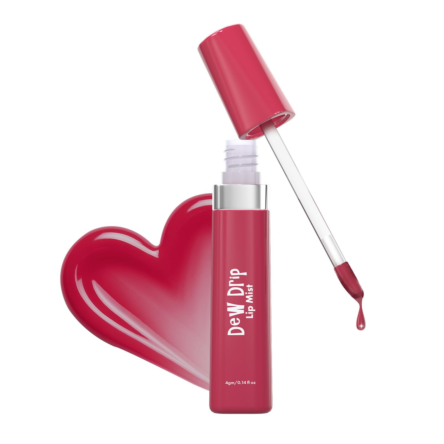 Glam21 Dew Drip Lip Mist | High-Shine Gloss & Long-Lasting Tint | Non-Sticky, Lightweight Formula | Rich With Hyaluronic Acid , Sweet Almond Oil & Peach Extract | Highly Pigmented & Nourishing Lip Stain | 4gm (Strawberry Pink)-image-25