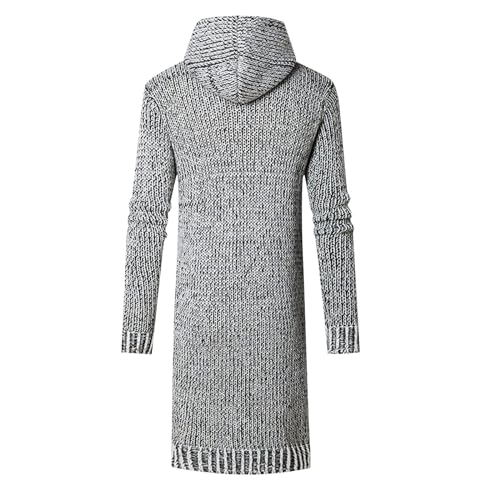 Mens Open Front Cardigan Sweater Lightweight Hooded Knitted Zip Up Long Cardigan Sweaters with Pockets3