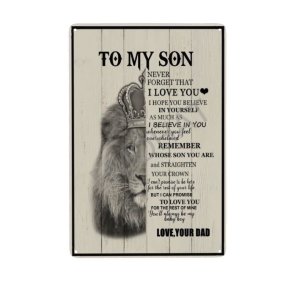 Vintage Metal Tin Sign Wall Art Plaques For Son To My Son Room Art Decoration My Son Never Forget I Love You Be Love From Dad Decoration 8x12 Inch Custom Private Property Signs Outdoor