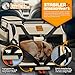 TRESKO® Hundebox faltbar inkl. Leckmatte, Spatel & Reflektoren M 61x42x42cm | Transportbox für Hunde und Katzen | Hundetransportbox Auto für kleine & große Hunde | Hundetasche robust Beige
