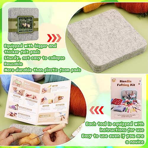 image for Mayboos Needle Felting Kit, 24 Colors Wool Roving Set, Needle Felting 
