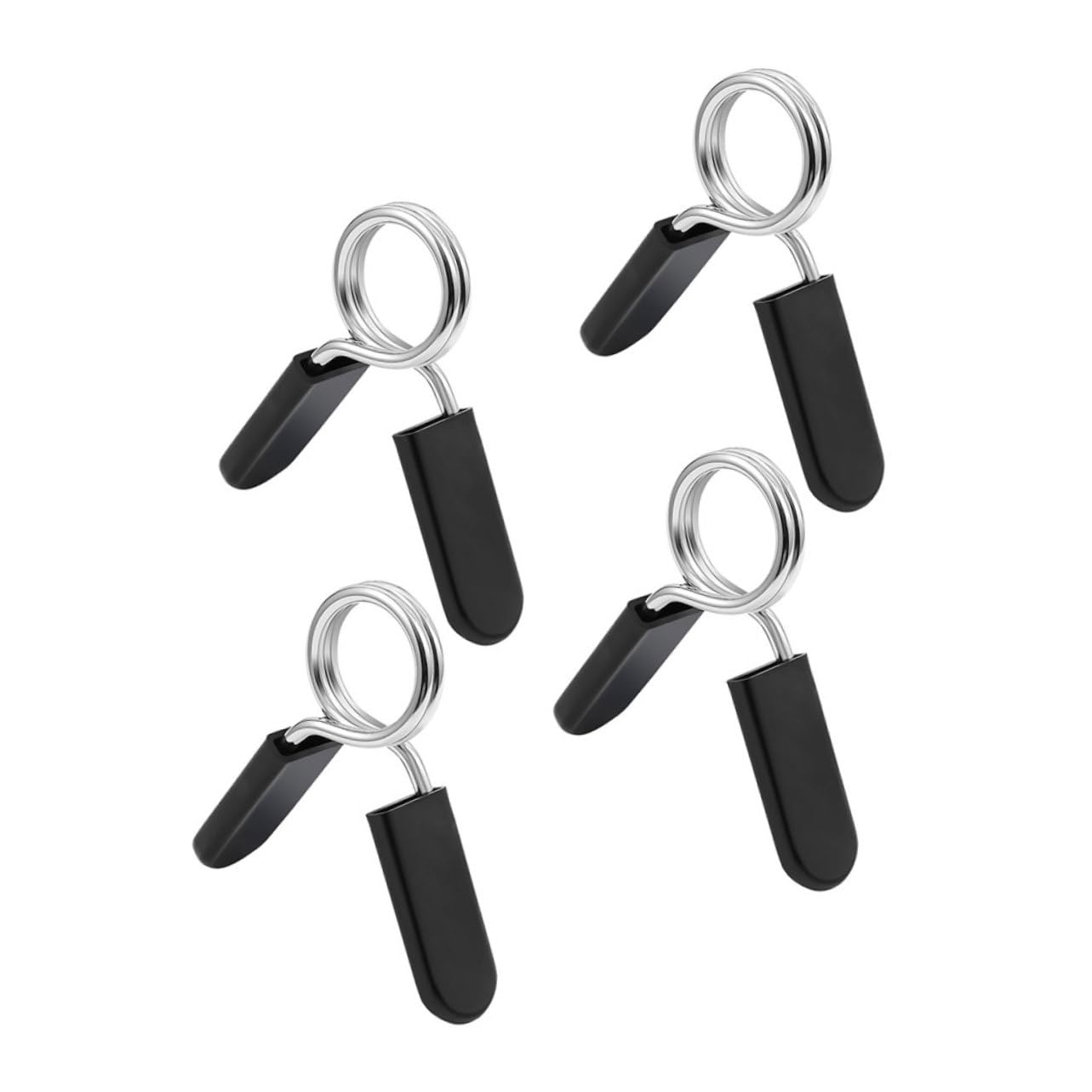 Mikikit 4pcs Dumbbell Spring Clips Barbell Locking Collar Clamps for Weight Lifting Durable Fitness Accessories Secure Grip for Dumbbells Barbells for Gym Use