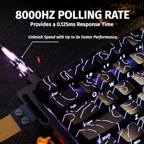 Image of ATTACK SHARK X68 HE 8000Hz Rapid Trigger Keyboard, 0.01 mm RT Accuracy, Wired RGB 60% Gaming Keyboard with Magnetic Switches, Adjustable Actuation, Snap Tap, for PC /Mac, Black Contours