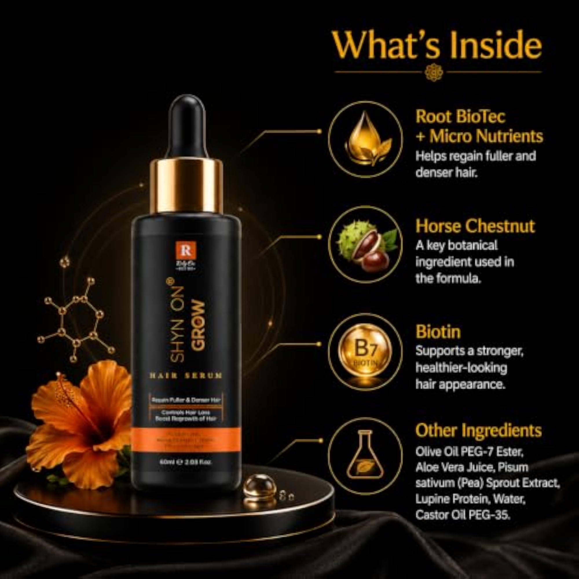 Shyn On Hair Growth Serum with Biotin, 60ml