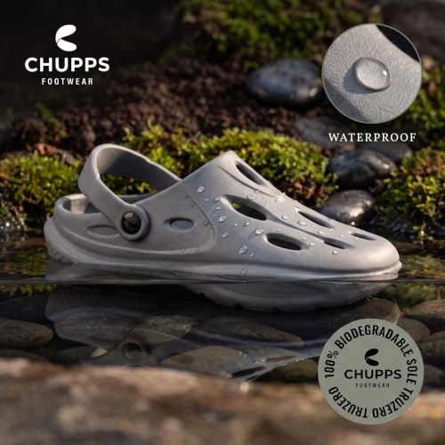 Image of CHUPPS Gator Clogs for Men | Lightweight EVA Clogs | Anti-Slip Sole | Cushioned Footbed | Breathable Ventilation | Adjustable Back Strap | Waterproof Casual Garden Clogs for Men