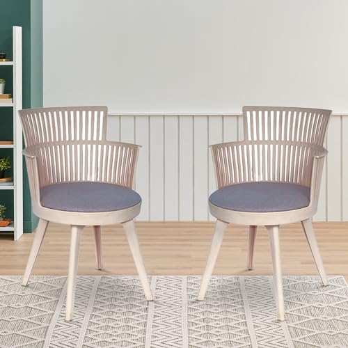 Image of Creative Cafe Chair Elegant and Understated, These Soft-Toned armchairs Feature a Refined slatted backrest, Cushioned seat, and Tapered Legs. Perfect for Modern interiors. | CS-1221 /P2 (Pink)