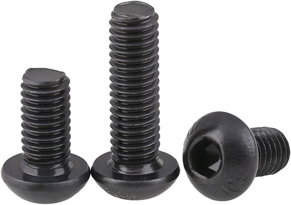 5pcs 4#-40 6#-32 8#-32 10#-32 UNC Hex Hexagon Socket Button Head Screws US Standard Grade 10.9 Black Round Head Screw Bolts(1-1/4",10-32(5Pcs))