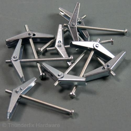 Spring Toggle Plasterboard Fixing Cavity Anchor M3 x 50mm (Pack of 10)