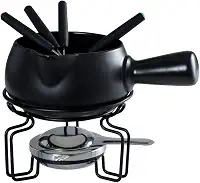 Aparelho de Fondue para Queijo em Cerâmica 08 Peças P15Xl23Xa19Cm Preta Fracalanza - Full Fit