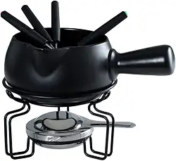 Aparelho de Fondue para Queijo em Cerâmica 08 Peças P15Xl23Xa19Cm Preta Fracalanza - Full Fit