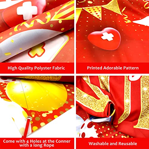 Image of Katchon, Red and Gold Congrats Nurse Banner - 72x44 Inch | Nursing Graduation Decorations 2026 Class Of 2026 Graduation Nurse Banner for Nurse Party Decorations Graduation Party Supplies 2026