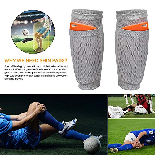 image for BlueStraw Adult Youth Kids Soccer Shin Guards with Compression Calf Sl