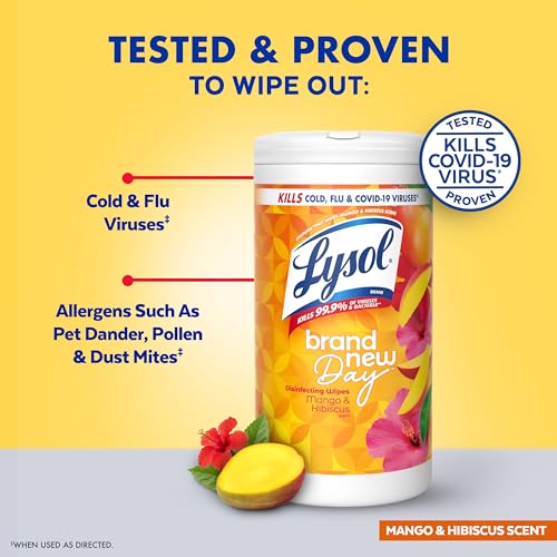 Image of Lysol Disinfecting Wipes, Multi-Surface, Lavender + Mango, 80 ct. (4 Pack)