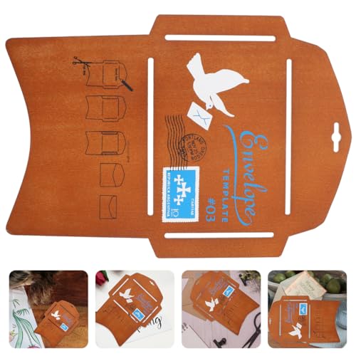 Operitacx Holz BriefumschläGe Vorlage FüR Diy UmschläGe Schablone Kreatives Vintage Design Umweltfreundliches Bastelwerkzeug FüR Einladungen GrußKarten Und Geschenkverpackungen