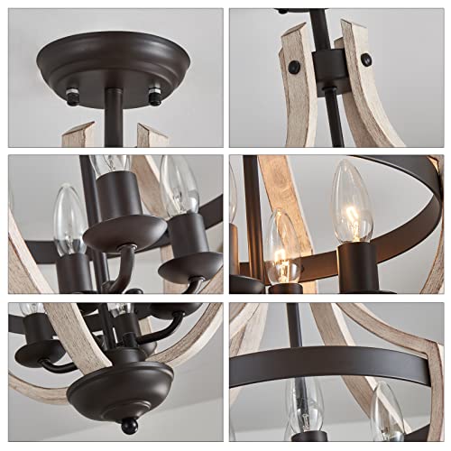 Meixisue Farmhouse 4-Lights Flush Mount Ceiling Light White Birch And Black Antique Metal Light Fixtures For Kitchen Dining Room Entryway Hallway Bedroom Bathroom Closet Ul Listed #TOP7