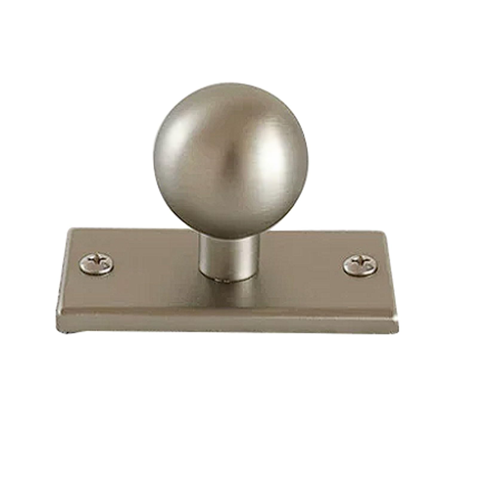 Chenhoju Matte Silver Brass Cabinet Door Pulls With Spherical Design Double-Hole Rectangular Base For Wardrobe And Drawer Hardware Cabinet Pulls(,L)