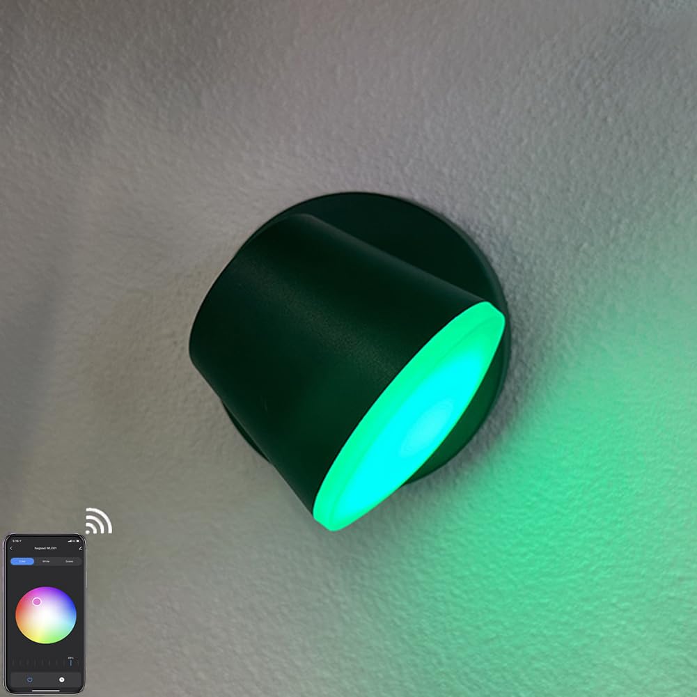 LED Außenwandleuchte 360° Drehbar RGB Dimmbar Außenlampe mit APP Steuerung Timer Wandlampe Innen Außen Wasserdicht IP65 Außenleuchte RGB Farbwechsler, über Smart App steuerbar Wandbeleuchtung