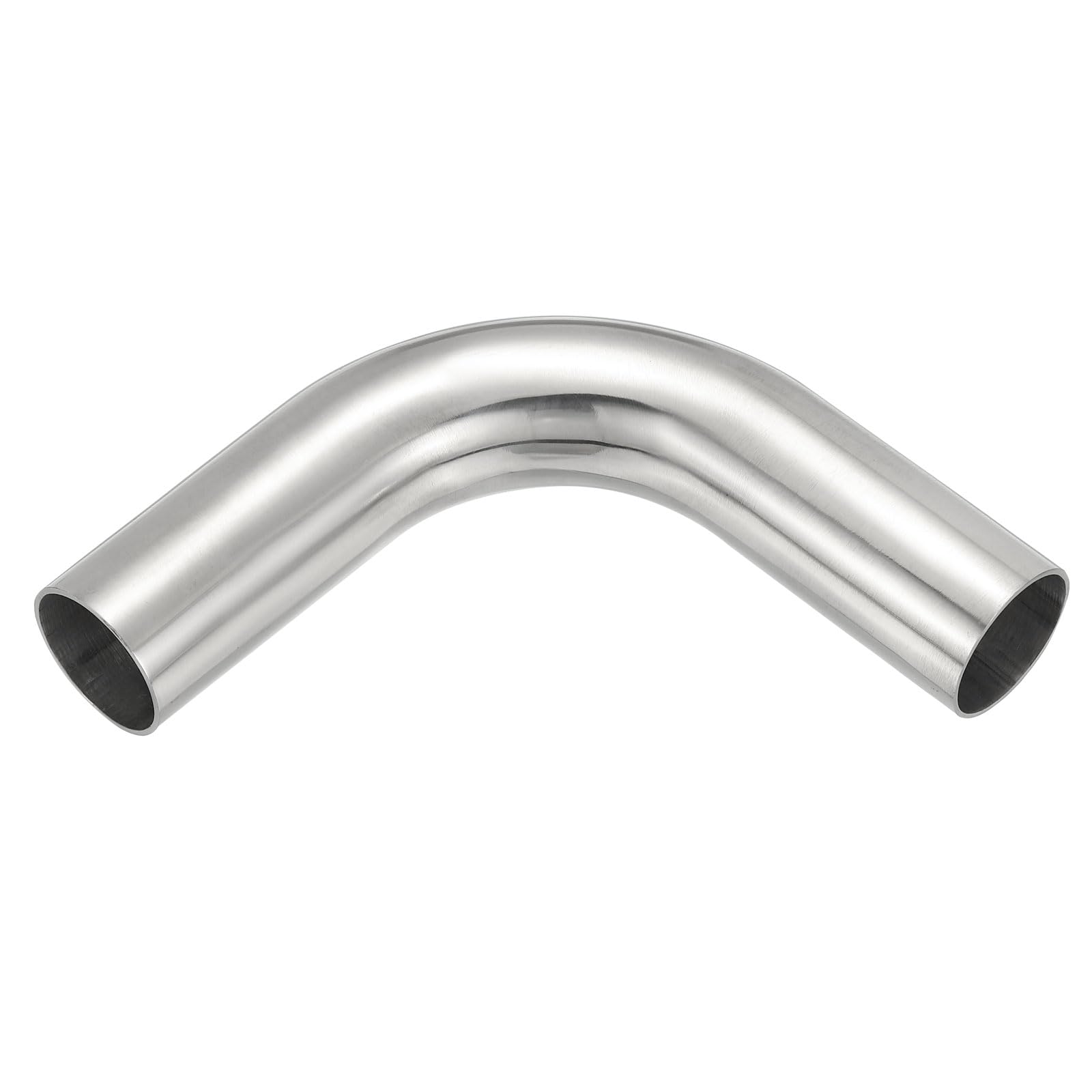 PATIKIL 90 Degree Sanitary Extended Pipe, 1 3/4inch OD Mandrel Bend Elbow Exhaust Pipe Straight Connector 304 Stainless Steel Extended Pipe for Welding Modified Stair Handrail HVAC