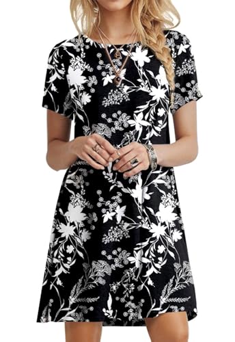 Image of POPYOUNG Women's Dress Fall Outfits Casual Midi Sundress