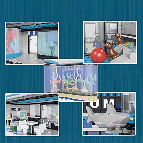 Mocdiy Bausteine Architektur Modell, 2249 Teile Straßenansicht Ozean Museum Haus Bausteine Spielzeug, Schichtung… – Bild 6
