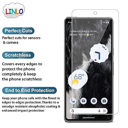 Image of Tempered Glass Screen Protector Compatible for Google Pixel 7 with Full Screen Coverage; Except Edges and Easy Installation Kit(Transparent), Pack of 1