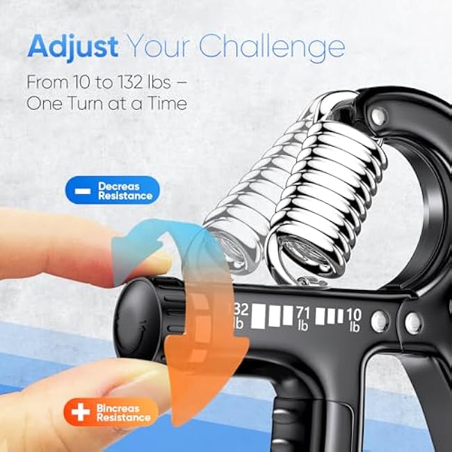 FitBeast Grip Strength Trainer 2 Pack ¨C Adjustable Hand Grip Strengthener for Strength Training & Rehabilitation, 10-132 lbs Resistance Forearm Strengthener, Ideal for Athletes, Rehab, Office