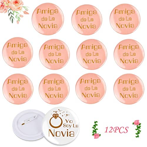 Chapas despedida de soltera(11 x Novia del Equipo, 1 x Novia) Insignias de Novia de Despedida de Soltera,Broches Dama de Honor para Ducha Nupcial Despedida de Soltera Accesorios de Novia