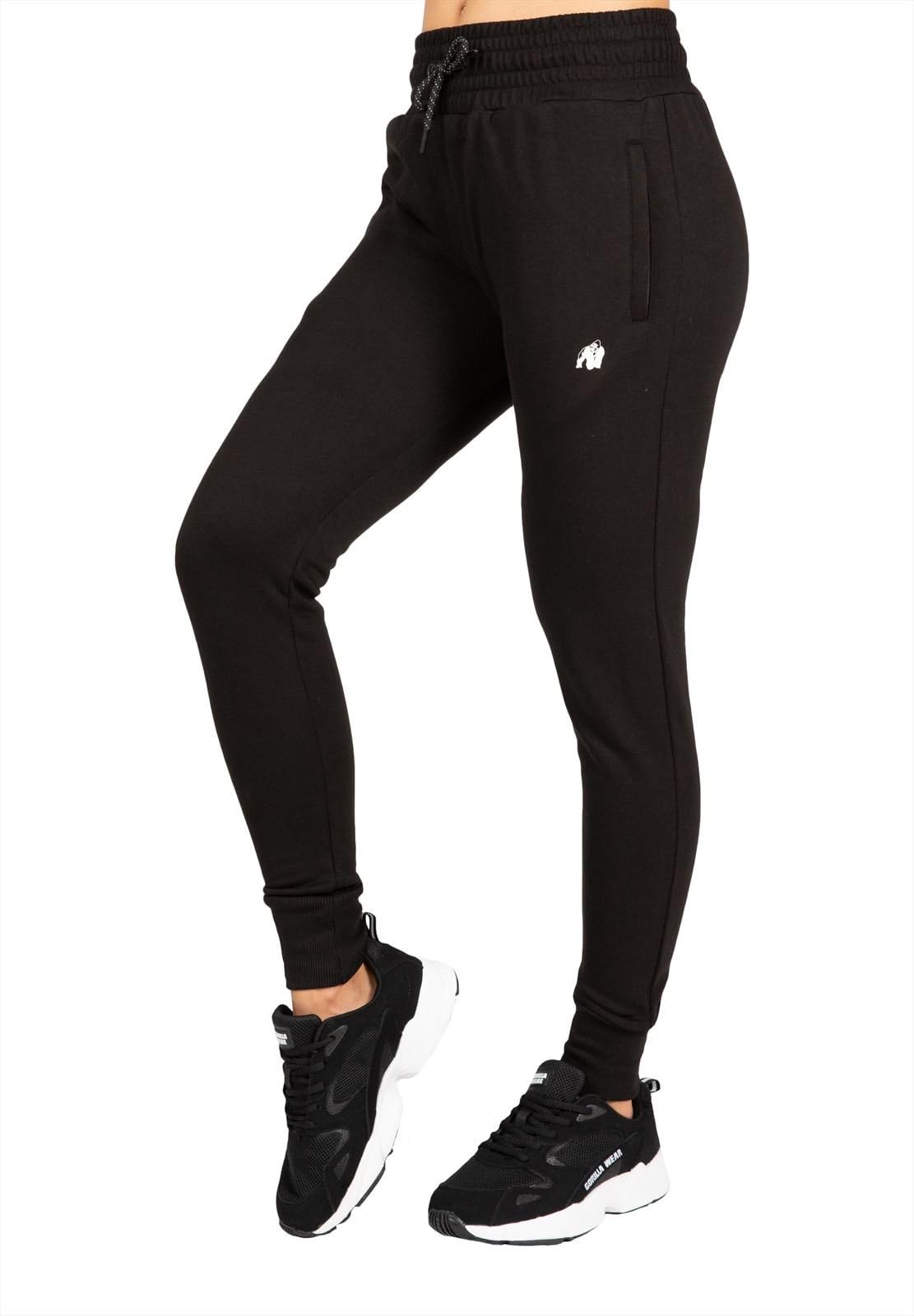 Gorilla Wear - Marion Sweatpants - Black - Bodybuilding Sports Everyday Leisure with Logo Print Light and Comfortable for Optimal Movement Made of Polyester Cotton
