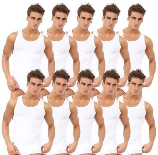 fayrouz Men Lightweight Soft Vest Innerwear Cotton Fabric for Daily Comfort Home Use Pack of 6 White 2XL-picture-13
