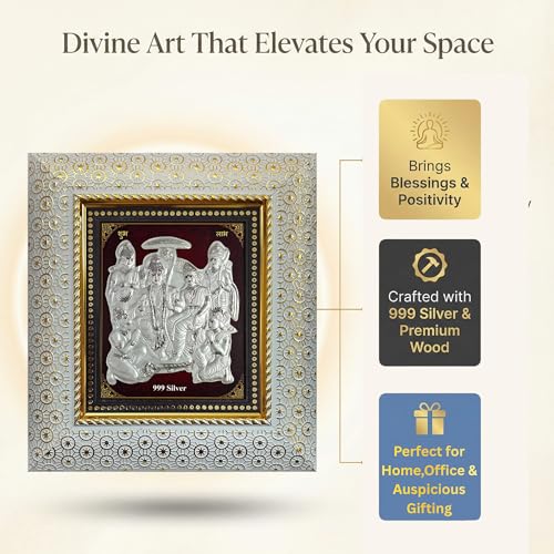 Image of ARTSMINE - Silver Ram Darbar Wall Frame - 999 Silver Art|Premium Finish|Auspicious Spiritual Decor|Ideal for Pooja & Gifting - 1 Unit