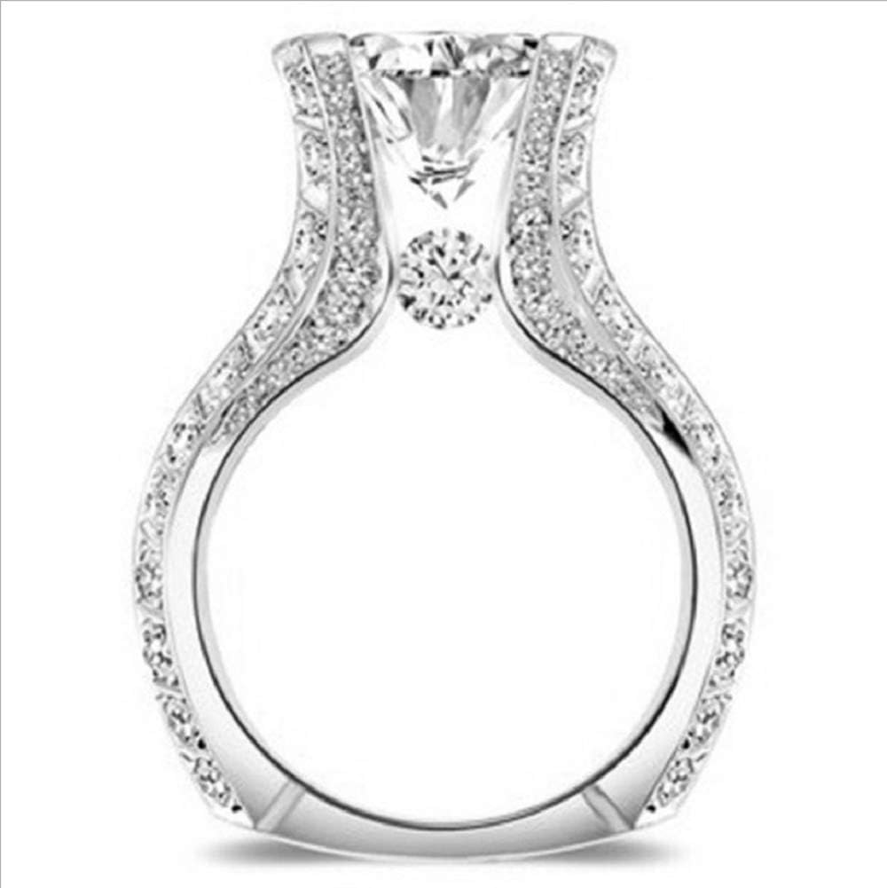 MAIHAO Fashion Women 925 Sterling Silver Ring,White Topaz Cubic Zirconia CZ Diamond Elegant Eternity Engagement Wedding Band Ring Size 6-10 (US Code 7) - Image 2