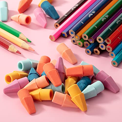 Image of Mr. Pen- Pencil Eraser Toppers, 120 Pack, Vintage Colors, Cap Erasers | Pencil Top Erasers, Eraser Tops