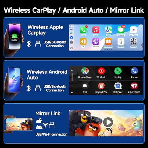 Radio para auto Single Din con pantalla táctil 6.28" miniatura 2