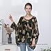 Women's Loose Batwing Blouse Chiffon Top Camouflage Printed Kimono Poncho Tunic Kaftan Cover up