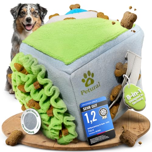 Petural Sniffix - Der 8-in-1 Schnüffelwürfel | Intelligenzspielzeug für Hunde | interaktives Hundespielzeug | Hundespielzeug Intelligenz | Schnüffelball Hund | Hunde intelligenzspielzeug