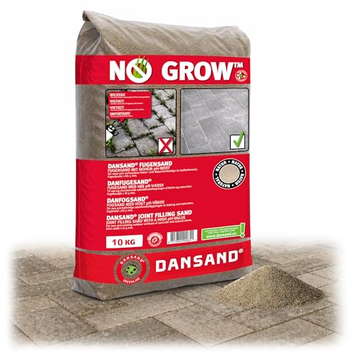 Dansand No Grow Kiln Dried Sand for Block Paving 10kg | Patio Joint Gap Filler with Weed Inhibitor | Jointing Silica Sand for Pavers Driveways & Slabs | Beige