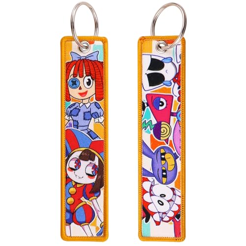 MYU Designs Circus Cartoon Keychain Jet Tag with Key Ring Double Sided 1 Piece