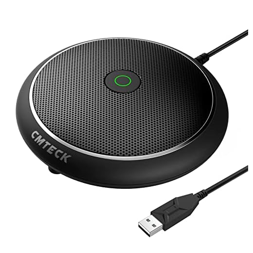 Conference Microphone, CMTECK USB Computer Microphone CM003, Mute Function, Omnidirectional Mic for Computers PC, Condenser Boundary Desktop Microphones for Streaming,VoIP Calls,Skype,Chatting