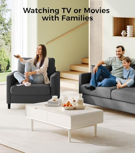 Image of Welzona Sofa Accent Chair, 33 inch Reading Chair, Comfy Teddy Arm Chairs