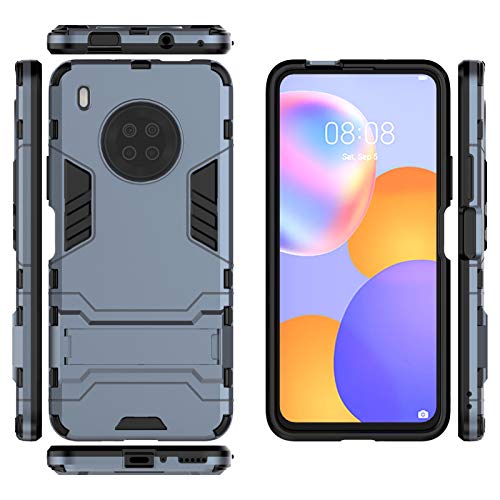DWaybox Estuche para Huawei Y9a 2in1 Armadura híbrida de Doble Capa Cubierta Trasera Protectora de teléfono Resistente a Prueba de caídas con Soporte -Azul Oscuro