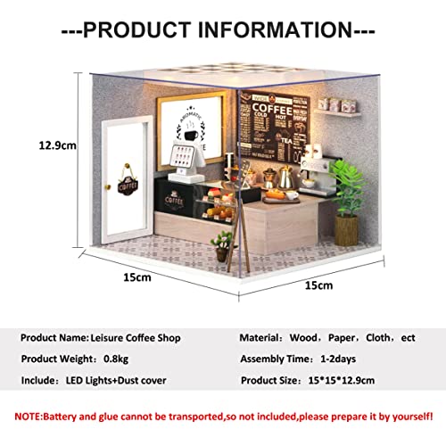 CUTEROOM Diy Dolls House Kit,Miniature Dolls House Kit with Furniture and Dust Cover,Handmade Crafts Diy Miniature Room Kit for Adult Gift - Image 2
