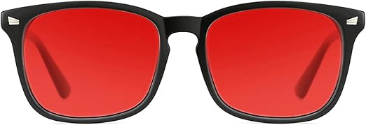 TIJN Sleep Glasses with Blue Green Light Blocking, Red Light Lens for Computer Gaming, Screen Fatigue & UV Protection