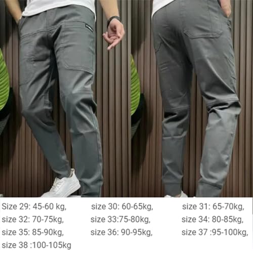 Gincci Men's Stretch Multi-Pocket Skinny Cargo Pants,Men's Casual Pencil Pants, Lightweight Travel Pants 7