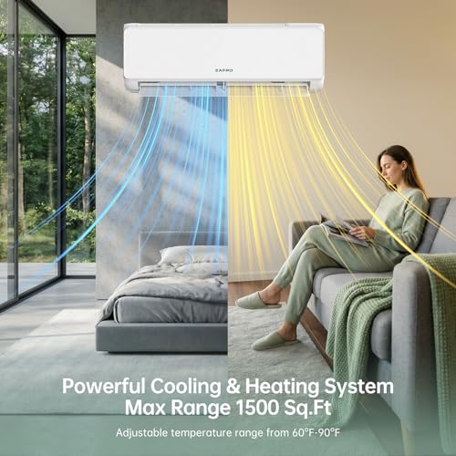 Image of ZAFRO 24000BTU Mini Split Air Conditioner Heat Pump, 19 SEER2, 230 V | Ductless Split Unit AC and Heat, Quiet Operation, Remote and APP Control, Energy Efficient Inverter, Cools Up to 1500Ft
