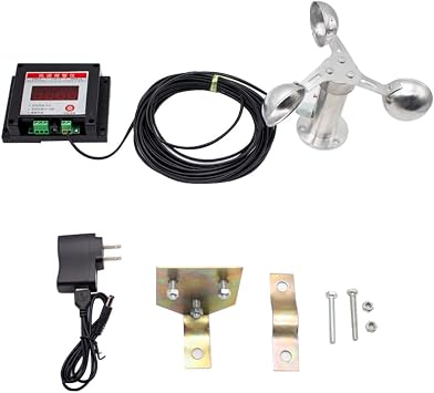 Wind Velocity Indicator, Anemograph Tower Crane Anemometer Wind Speed Sensor Measuring Wind Anemoscope B Aluminum Alloy Anemometer