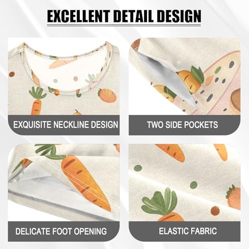 ALAZA Cake Carrot Pajamas Short Sleeve 2 Piece Sleepwear Top and Bottom Pajama Set Unisex4