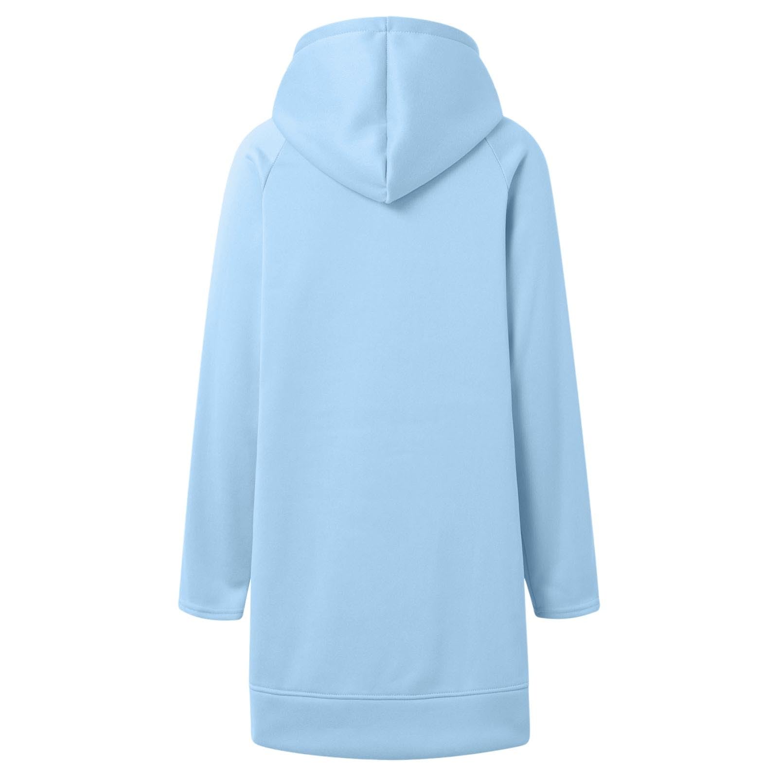 Generisch Robe confortable pour femme avec imprimé de Noël, sweat à capuche à manches longues et poches