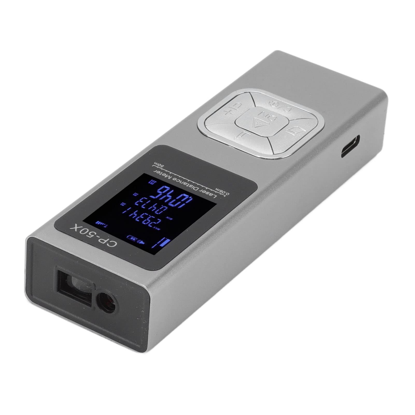 YWBL-WH Medidor de Distancia Láser Portátil Telémetro con Retroiluminación y Voz Integrada 50 M para Medición de área y Volumen con de Mm Pulgadas Pies