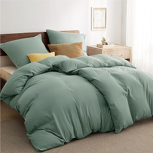 BEDSURE Bettwäsche 135x200 4teilig Mikrofaser - Salbeigrün, 80x80 Kissen – Ansicht 2